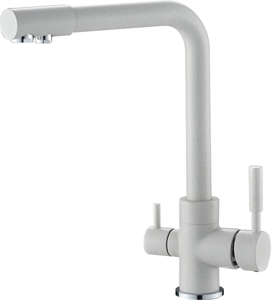 S-L1801W Смеситель Кухня SAVOL под фильтр питьевой воды шар. d=35, на гайке, Белый