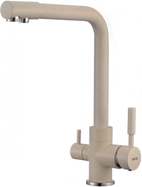 S-L1801S Смеситель Кухня SAVOL под фильтр питьевой воды шар. d=35, на гайке, Песочный