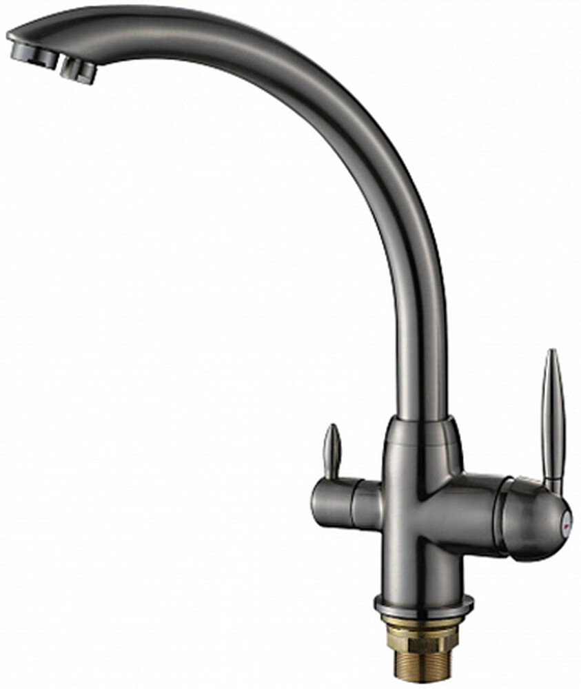 S-L1699L Смеситель Кухня SAVOL под фильтр питьевой воды шар. d=35, на гайке, Сатин