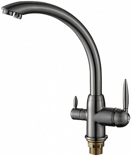 S-L1699L Смеситель Кухня SAVOL под фильтр питьевой воды шар. d=35, на гайке, Сатин