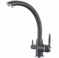 S-L1699H Смеситель Кухня SAVOL под фильтр питьевой воды шар. d=35, на гайке, Чёрный ***