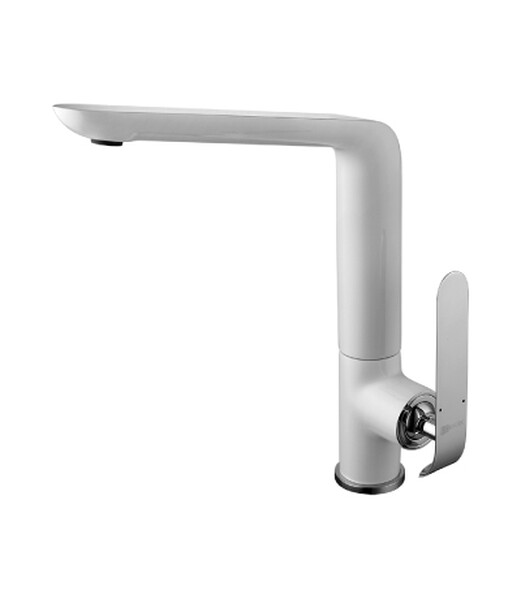 LM4905CW Melange Смеситель для кухни с высоким поворотным изливом, хром/белый LEMARK