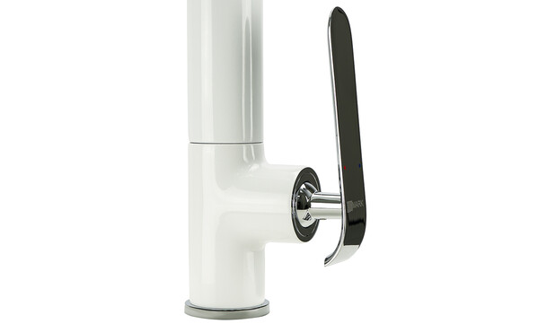 LM4905CW Melange Смеситель для кухни с высоким поворотным изливом, хром/белый LEMARK