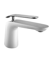 LM4906CW Melange Смеситель для умывальника монолитный, хром/белый LEMARK