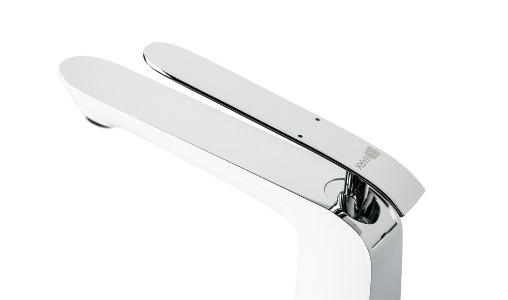 LM4909CW Melange Смеситель для умывальника высокий, монолитный, хром/белый LEMARK