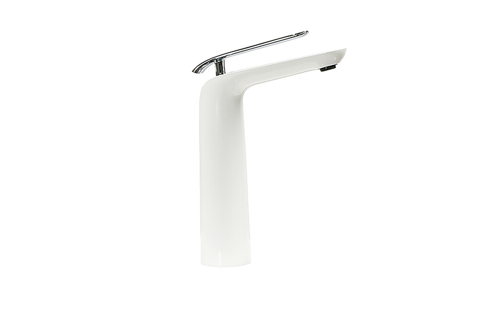 LM4909CW Melange Смеситель для умывальника высокий, монолитный, хром/белый LEMARK