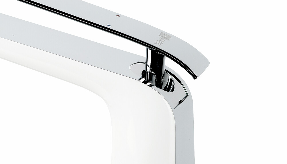 LM4909CW Melange Смеситель для умывальника высокий, монолитный, хром/белый LEMARK