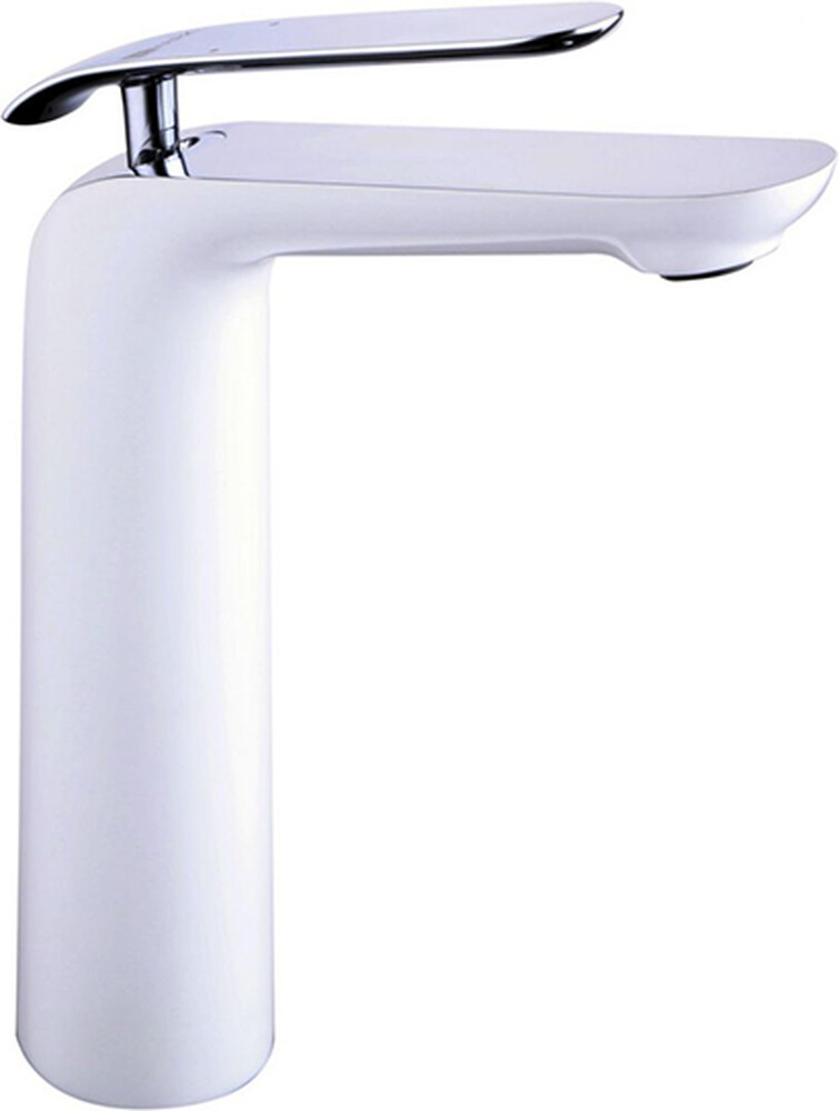 LM4909CW Melange Смеситель для умывальника высокий, монолитный, хром/белый LEMARK