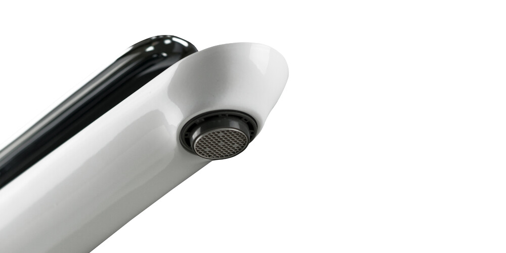 LM4909CW Melange Смеситель для умывальника высокий, монолитный, хром/белый LEMARK