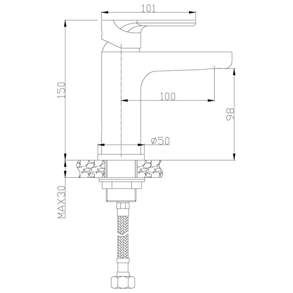 Смеситель Тюльпан шар d35, хром ROSSINKA RS33-11U