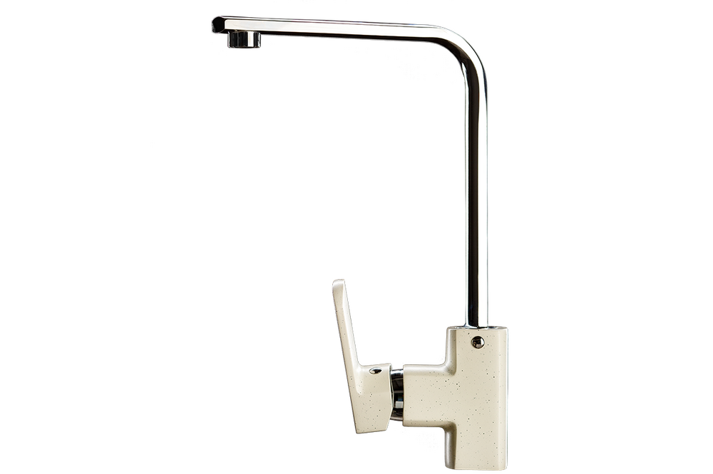 Смеситель Кухня GRANICOM 011 высокий Г-обр излив (белый), 35 картридж