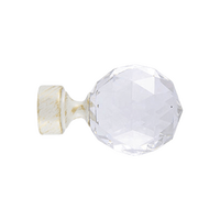 Наконечник Кристалл (набор 2 штуки) D25 белое золото (C602-25)