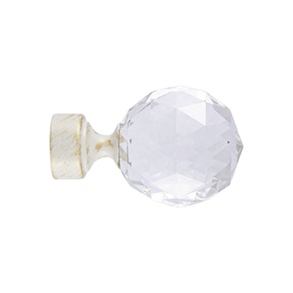 Наконечник Кристалл (набор 2 штуки) D25 белое золото (C602-25)