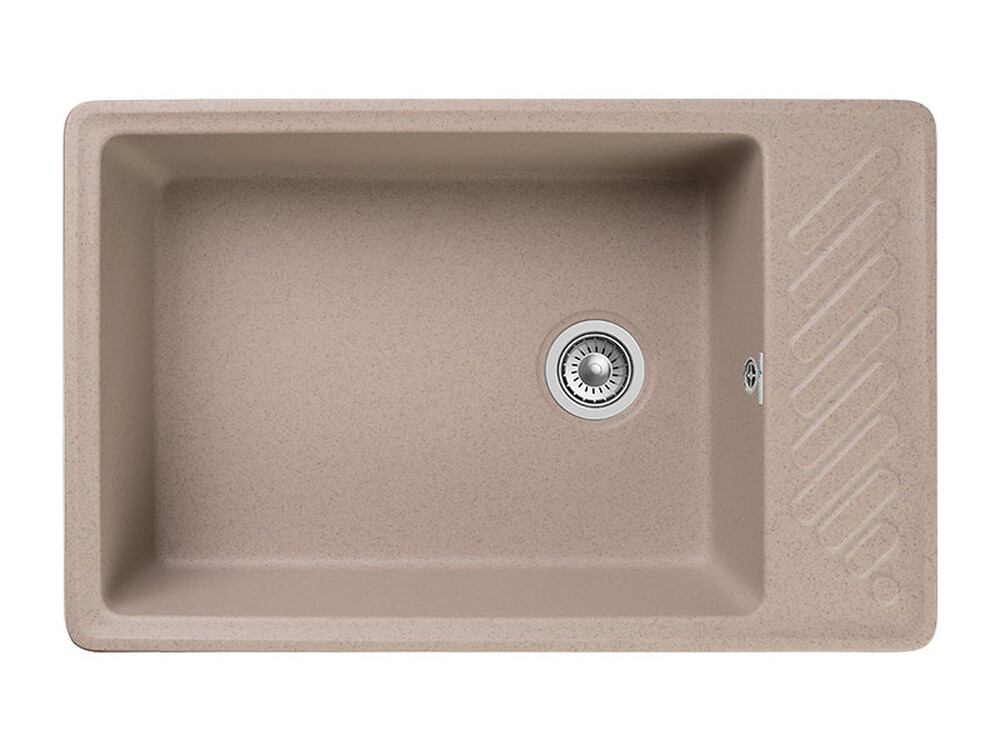 Мойка для кухни GranFest QUARZ GF-QUARZ 51 чаша+крыло 760х480 без сифона (51 песочный)