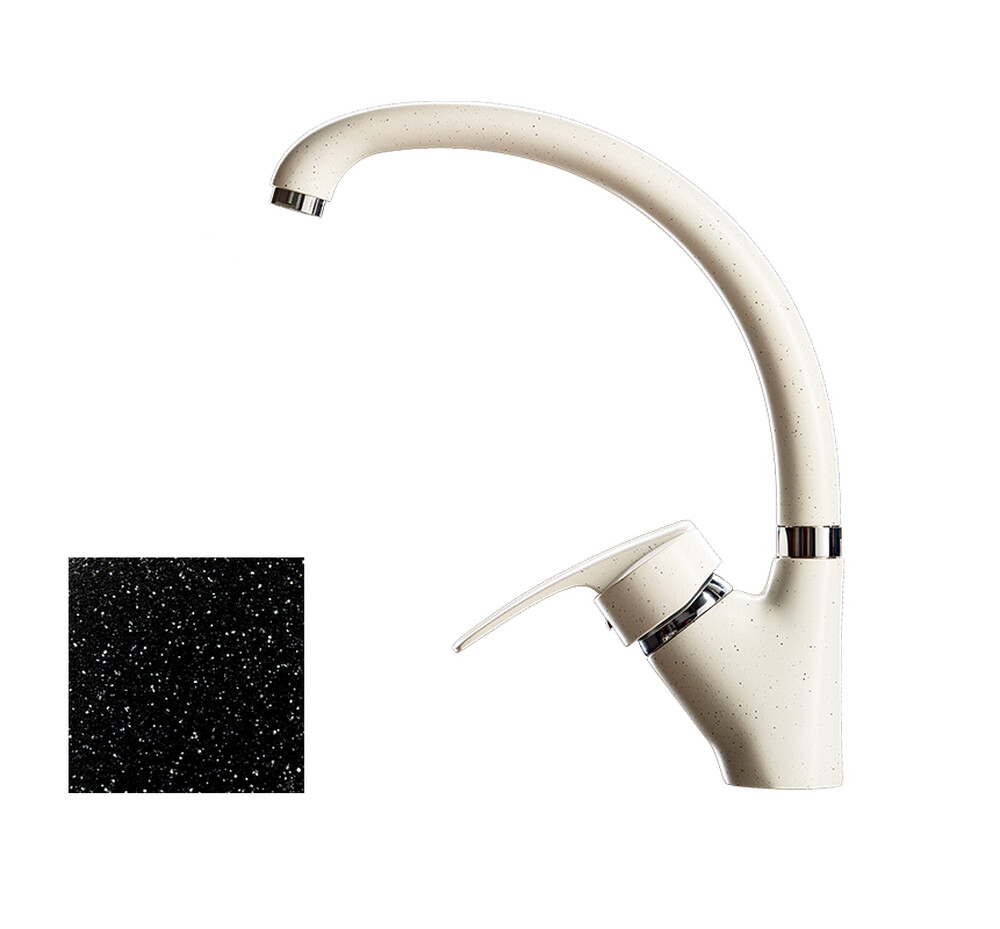 Смеситель Кухня GRANICOM 009 высокий излив (обсидиан), 35 картридж