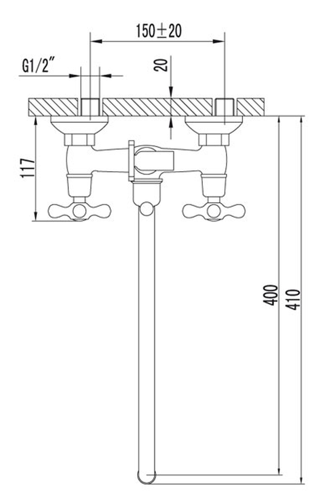 LM2151C Standard Смеситель универс.,круглый излив 350мм, дивертор флажковый, с аксесс-ми, хром LEMARK