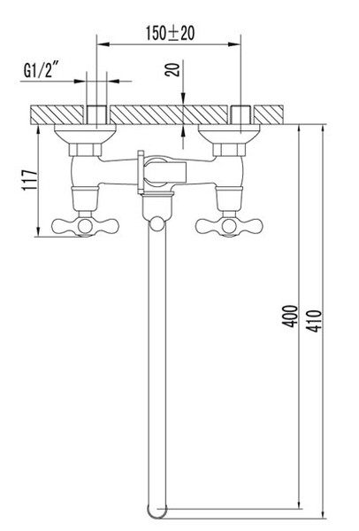LM2151C Standard Смеситель универс.,круглый излив 350мм, дивертор флажковый, с аксесс-ми, хром LEMARK