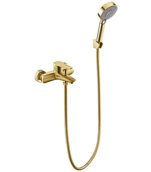 Смеситель для ванны с душем ПСМ-303-1 STEEL НЕРЖ.СТАЛЬ AISI-304 тип См-ВОРНШлА Золото