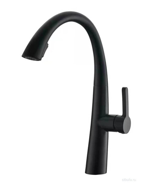 Смеситель для кухни ПСМ-301-9 STEEL НЕРЖ.СТАЛЬ AISI-304 с выдвижной лейкой тип См-МОЦБИвА Черный-бронза