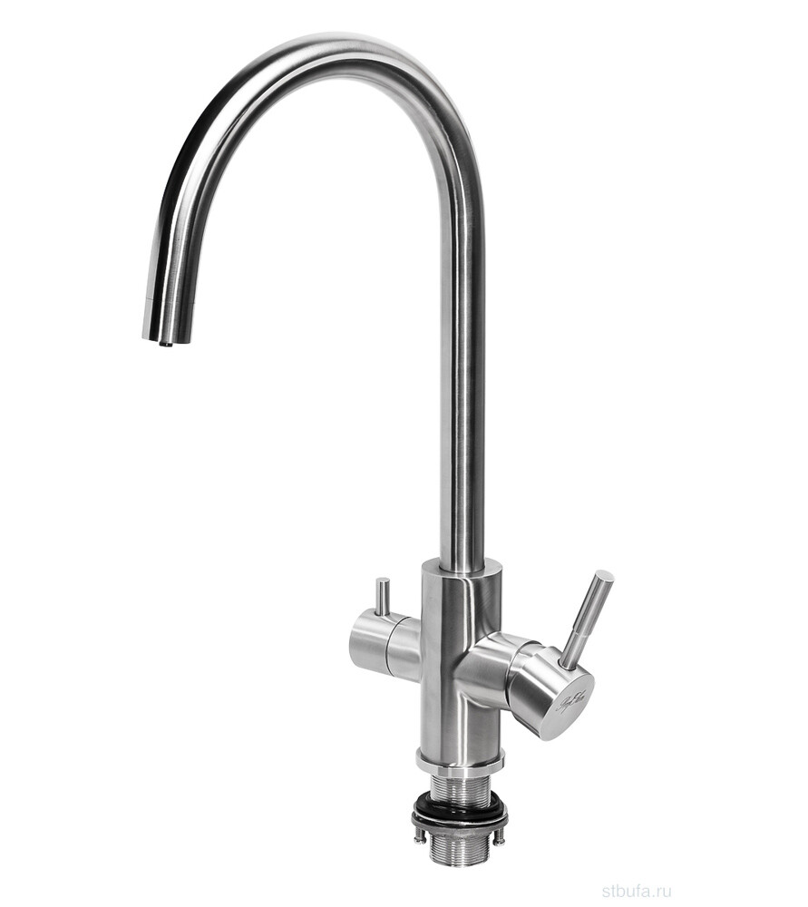 Смеситель для кухни ПСМ-300-11 STEEL НЕРЖ.СТАЛЬ AISI-304с подключением фильтра тип См-МОЦБА