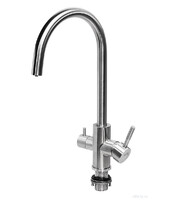 Смеситель для кухни ПСМ-300-11 STEEL НЕРЖ.СТАЛЬ AISI-304с подключением фильтра тип См-МОЦБА