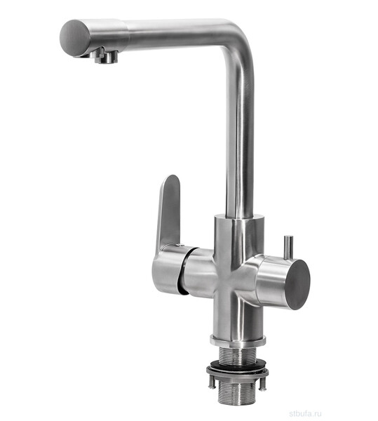 Смеситель для кухни ПСМ-300-22 STEEL НЕРЖ.СТАЛЬ AISI-304 с подключением фильтра тип См-МОЦБА