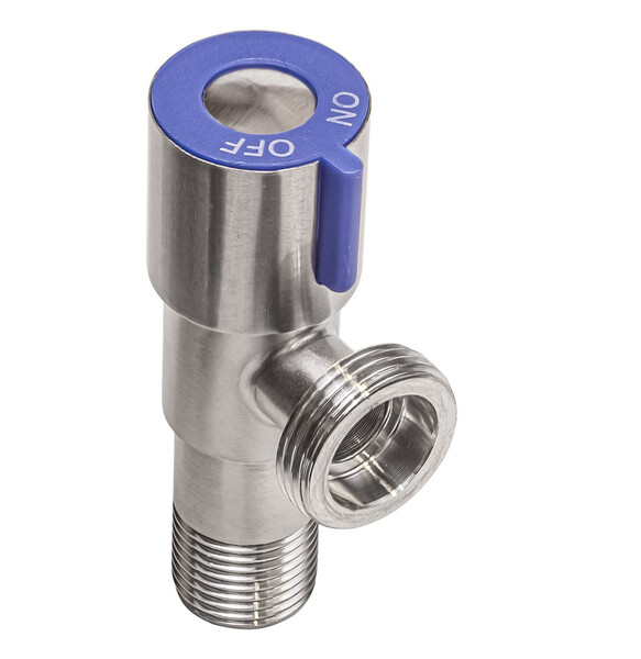 Кран угловой RM 1/2 x 3/4. керамическая кран-букса, AISI 304