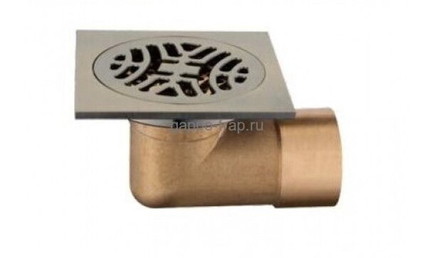 G81006-4 Трап 50 горизонтальный GAPPO латунь 100*100 (бронза)  сухой затвор