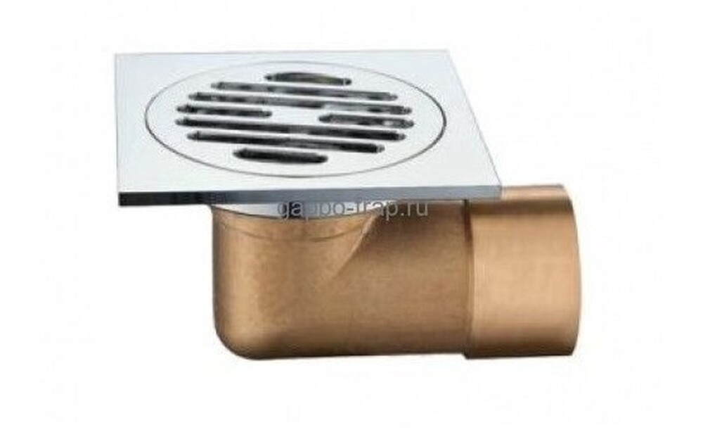 G81053 Трап 50 горизонтальный GAPPO латунь 100*100 (хром)  сухой затвор