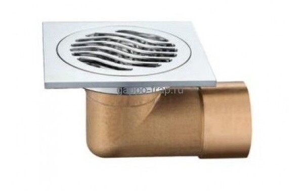 G81054 Трап 50 горизонтальный GAPPO латунь 100*100 (хром)  сухой затвор