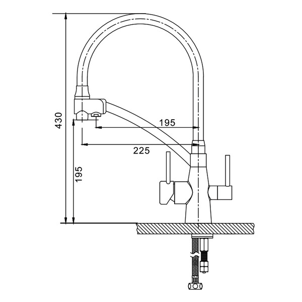G4398-13 Cмеситель Кухня GAPPO d-35 c подключением фильтра питьевой воды (хром)