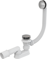 Сифон для ванны (обвязка) ALCAPLAST A504KM click/clack металл/металл