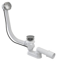 Сифон для ванны (обвязка) ALCAPLAST A55KM (AG210125260) большая заглушка, полуавтомат 60см металл/металл