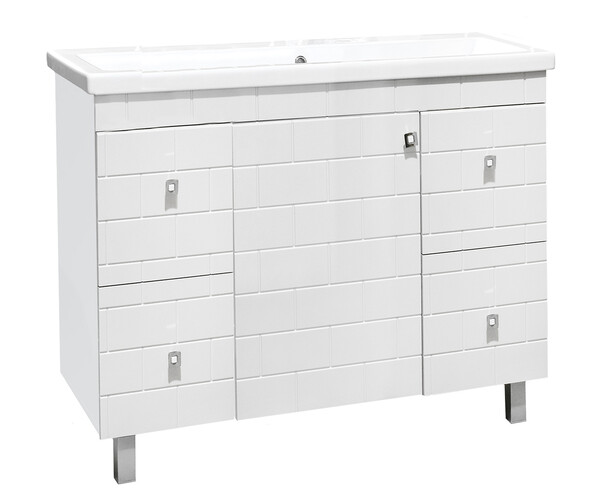 Подстолье SANTREK HOME "Стоун-90" (Капучино) 1 дверь 4 ящика под умывальник "Como-90"/"Paola Mario 90" 900х780х430*