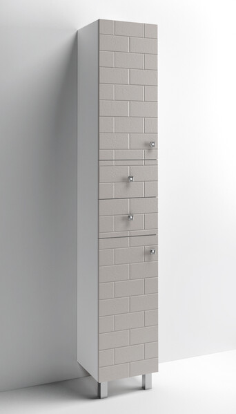 Пенал SANTREK HOME "Стоун" (Капучино) 2 двери 2 ящика Левый 350х1900х325*