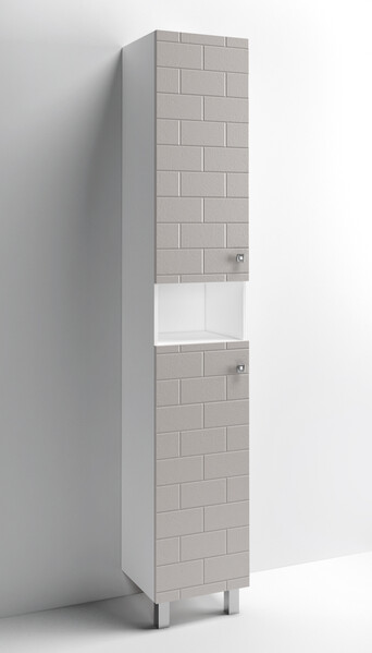 Пенал SANTREK HOME "Стоун" (Капучино) 2 двери с НИШЕЙ Левый 350х1900х325*