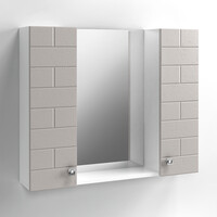 Зеркало-шкаф SANTREK HOME "Стоун-100" (Капучино) 2 двери 1000х670х170*