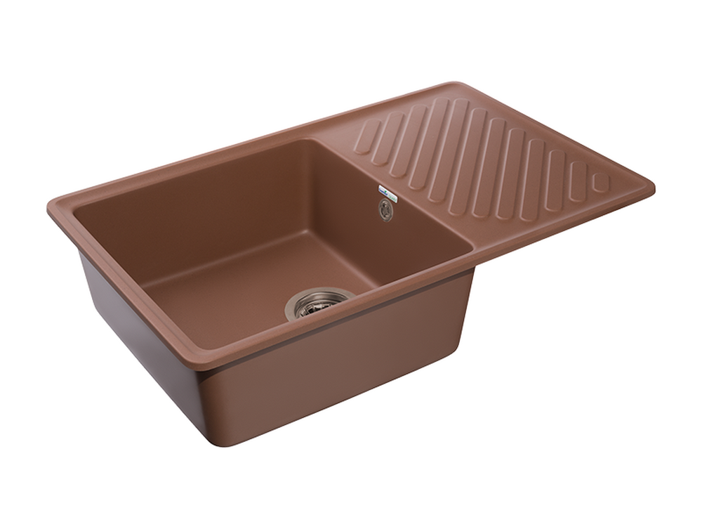 Мойка GRANFEST QUARZ-52 1 чаша+ крыло 760х480 (ТЕРРАКОТ) (без сифона)