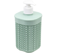 Диспенсер для мыла "Вязание" Фисташковый 8,5х8,5х19см ("М-пластика") (М 2239)