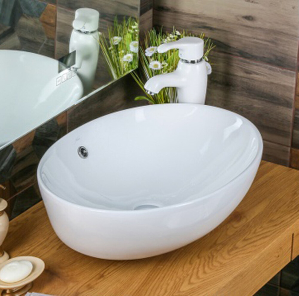 800-320314 Фигурный умывальник накладной 600х400х200 MELANA 