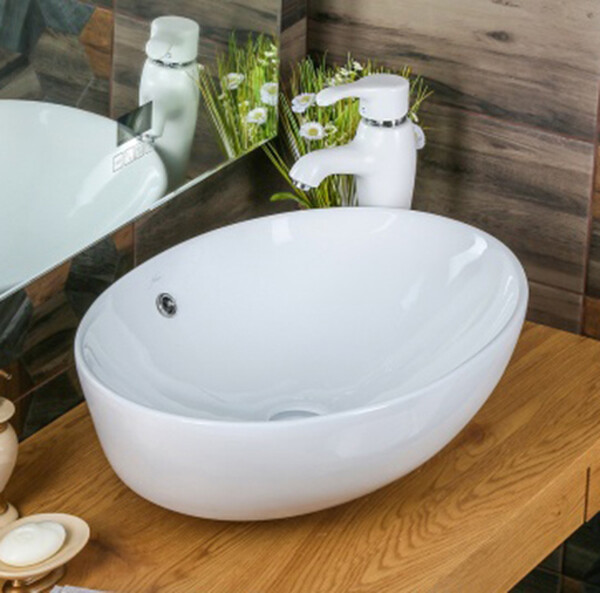 800-320314 Фигурный умывальник накладной 600х400х200 MELANA 