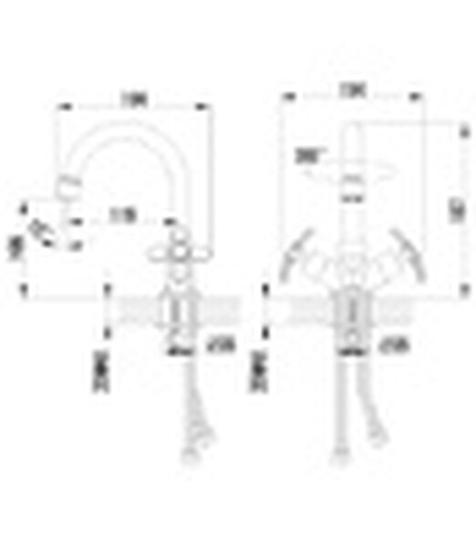 LM6547C Partner Смеситель для кухни двуручный, с поворотным изливом, хром LEMARK
