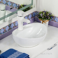 800-7167 X Фигурный умывальник накладной 410х330х145 MELANA