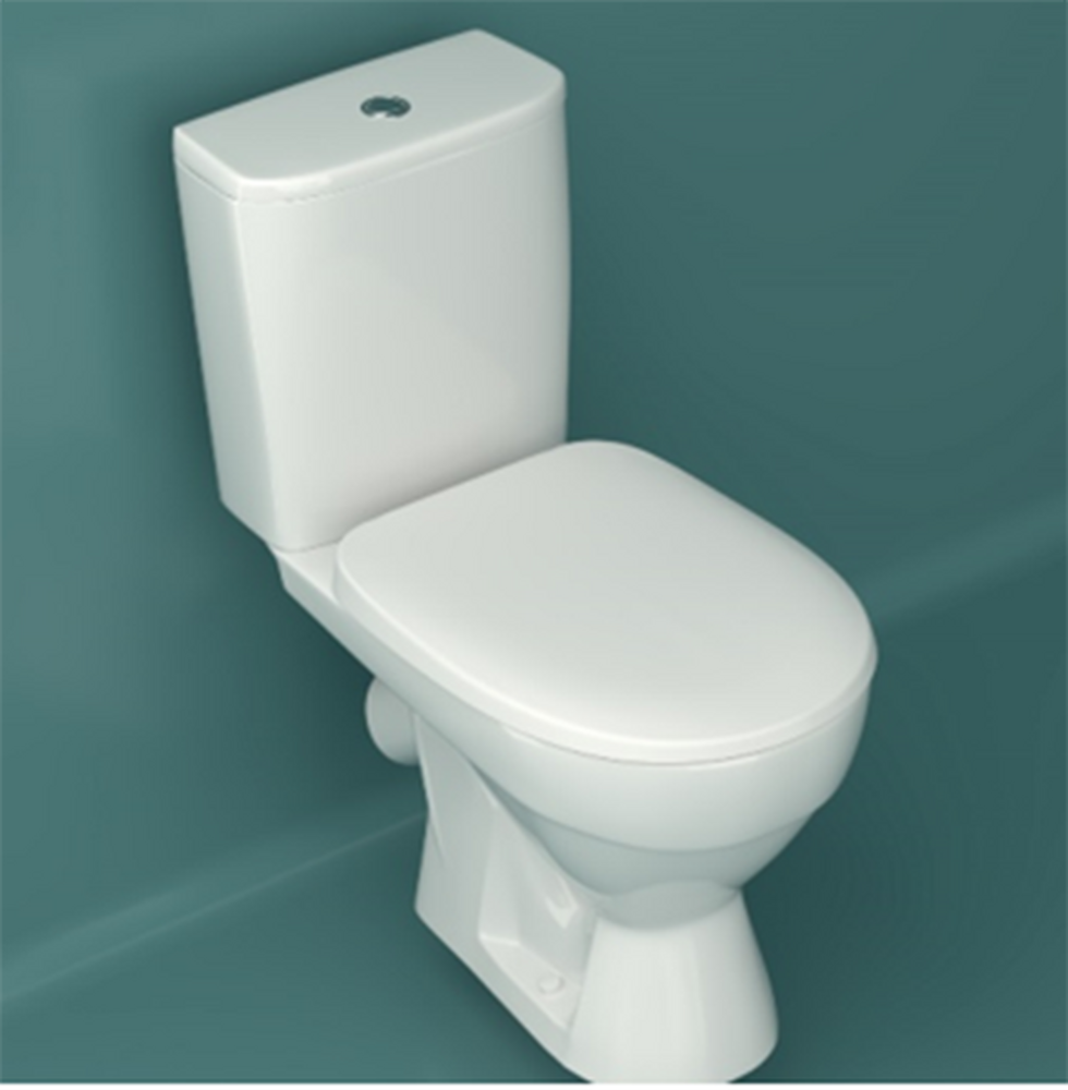 Унитаз-компакт "ТОЛЕДО" БЕЛЫЙ (1-режим. сид.пластик, косой выпуск) МС КЕРАМИН 467387