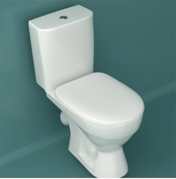 Унитаз-компакт "ТОЛЕДО" БЕЛЫЙ (1-режим. сид.пластик, косой выпуск) МС КЕРАМИН 467387