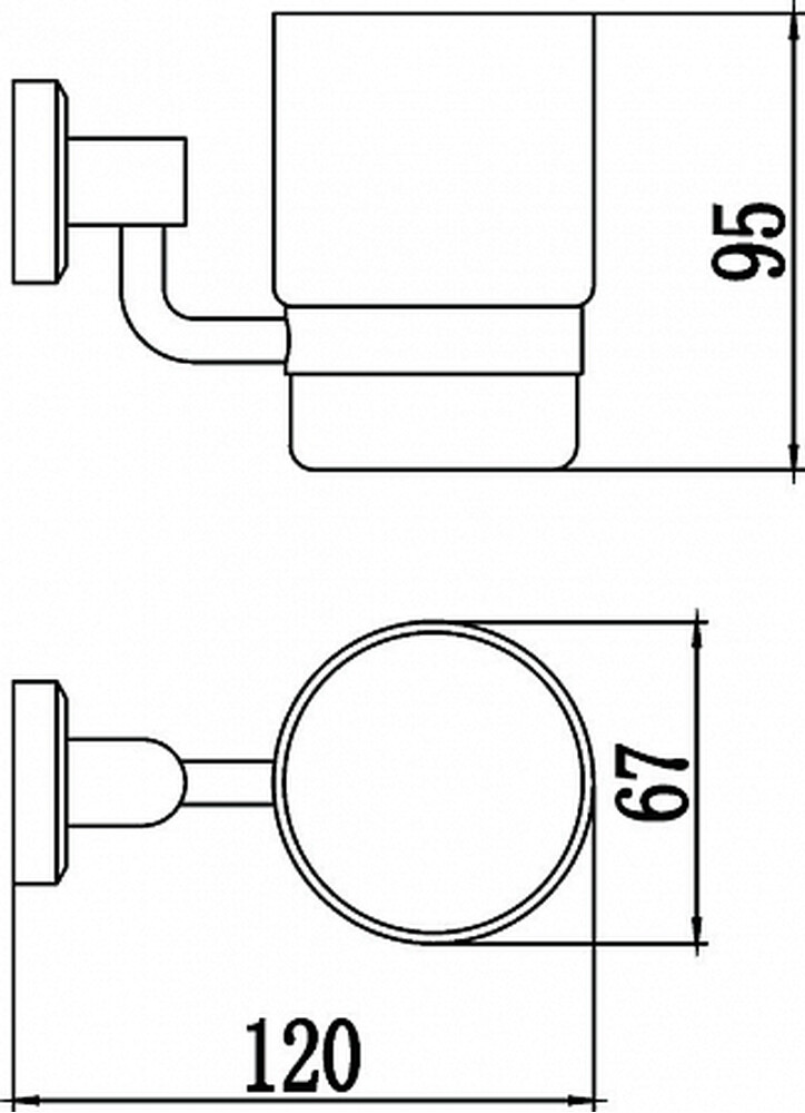 S-009558 Стакан стеклянный с держателем Хром SAVOL