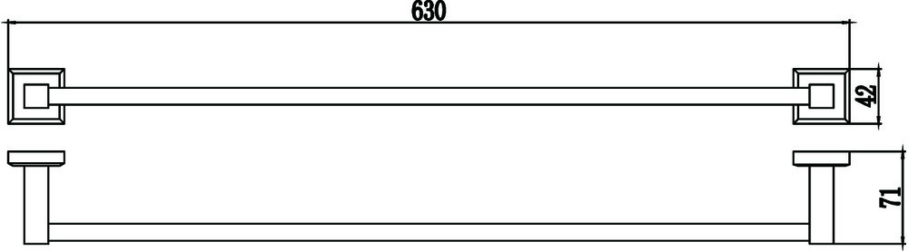 S-609524 Держатель для полотенец прямой 60 см Хром SAVOL ***