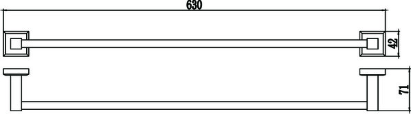 S-609524 Держатель для полотенец прямой 60 см Хром SAVOL ***