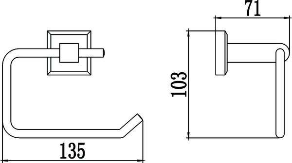 S-009552 Держатель для туалетной бумаги без крышки Хром