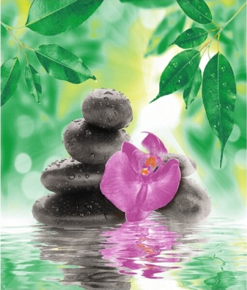 Штора д/ван "ZALEL" ФОТОПРИНТ 180х180 YGL DX-129 зелён.